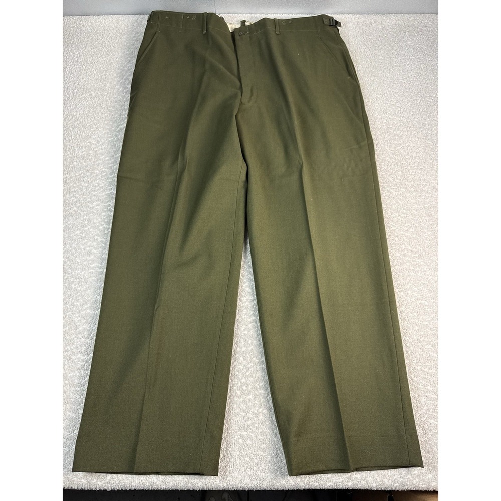 Vintage US Army Field Wool Pants Trousers Green Mens M-1951 Korean War 44x32